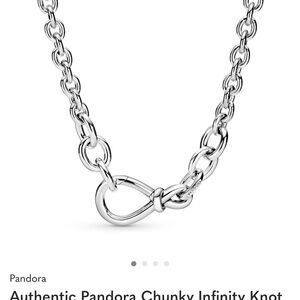 New Pandora Silver Infinity Knot Chain Necklace